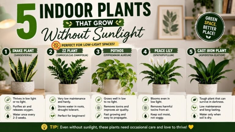 5 Indoor Plants That Grow Without Sunlight